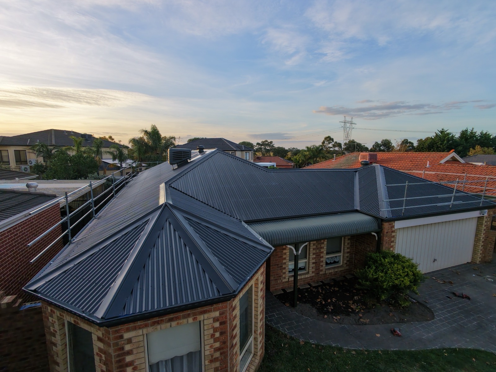 Metal roof from above